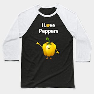 I Love Peppers Baseball T-Shirt